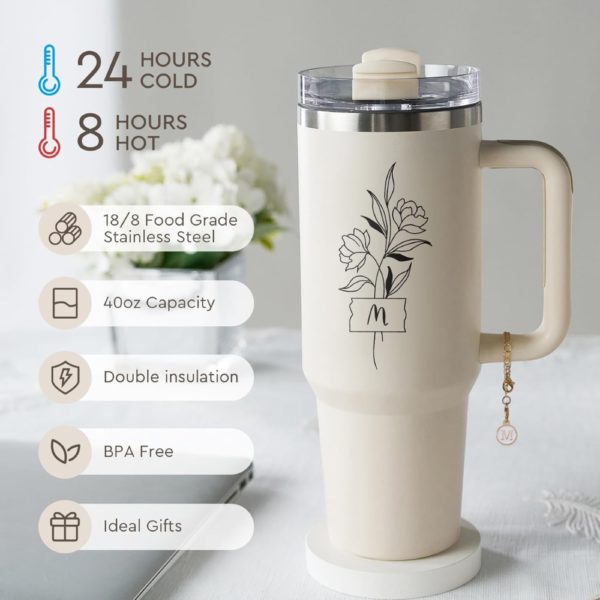 40oz Stainless Steel Tumbler Set with Handle - Image 3