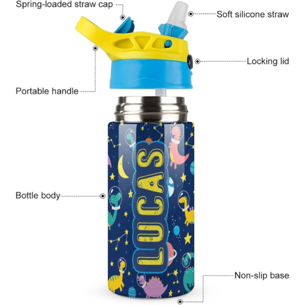 Kids Water Bottle with Custom Name - Image 3